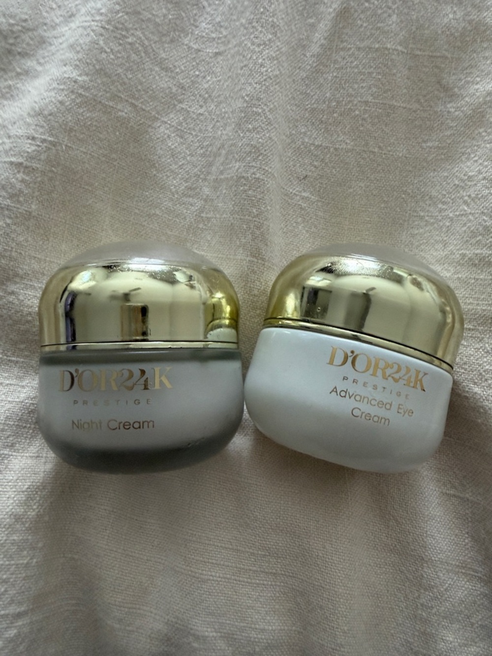 D’Or24K Night Cream & Advanced Eye Cream – White and Gold
